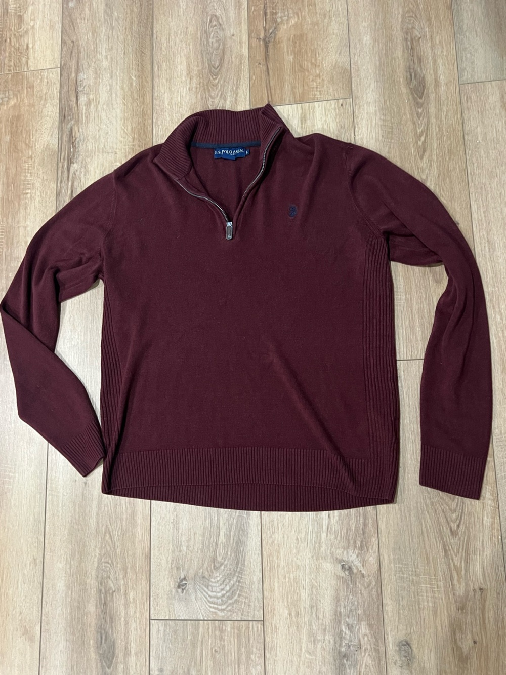 U.S. Polo Assn. Men's Half-Zip Sweater Pullover - Burgundy Large